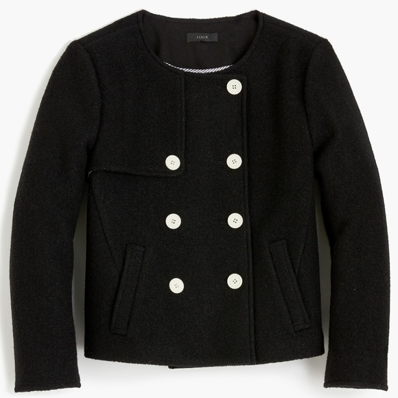 J.Crew Cropped Jacket in Boiled Wool - Picture 2 of 6